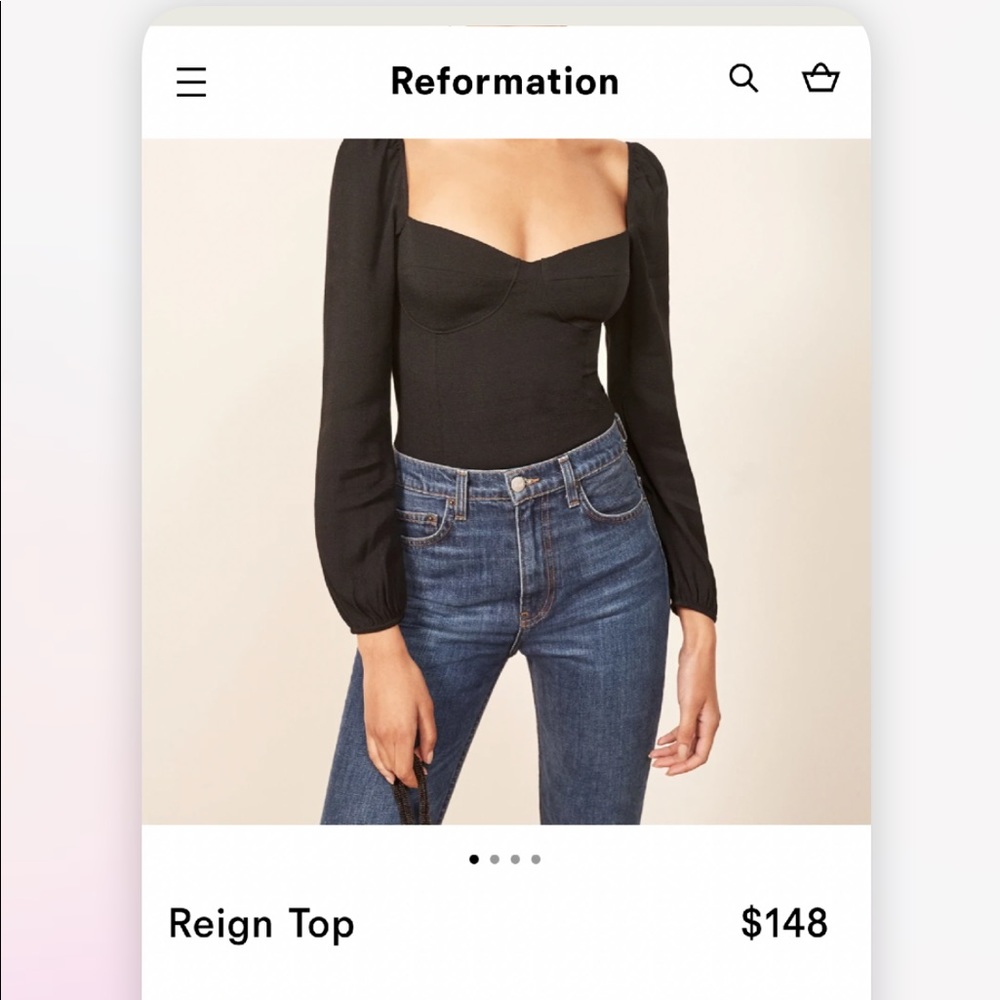 Reformation Reign Black Peasant Top